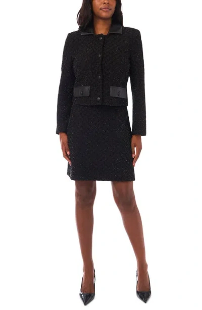 Vince Camuto Women's Collar Long-sleeve Cropped Jacket In Black