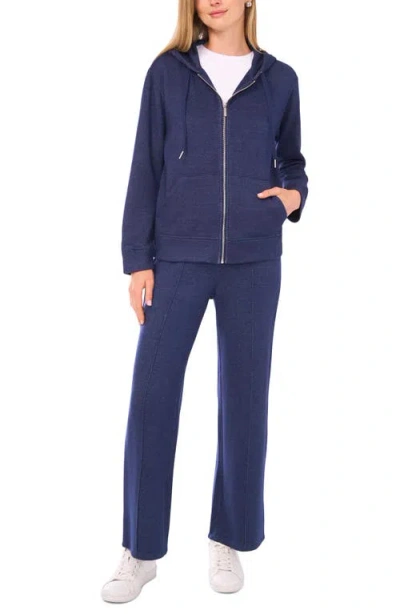 Vince Camuto Women's Knit Zip-front Hoodie Jacket In Blue
