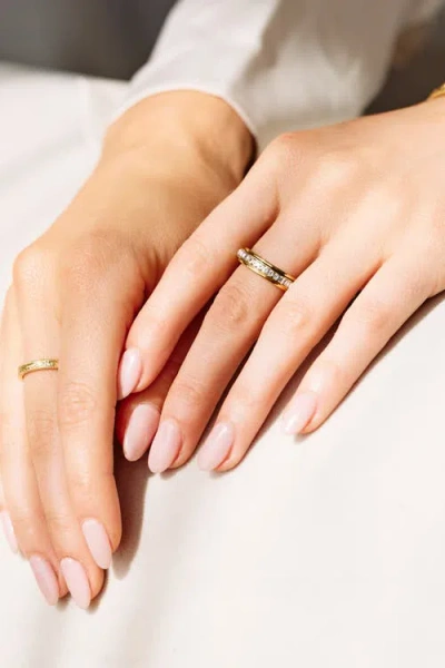 Mint & Lily Crystal Statement Spinning Fidget Ring In Gold