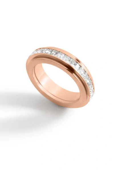 Mint & Lily Crystal Statement Spinning Fidget Ring In Gold