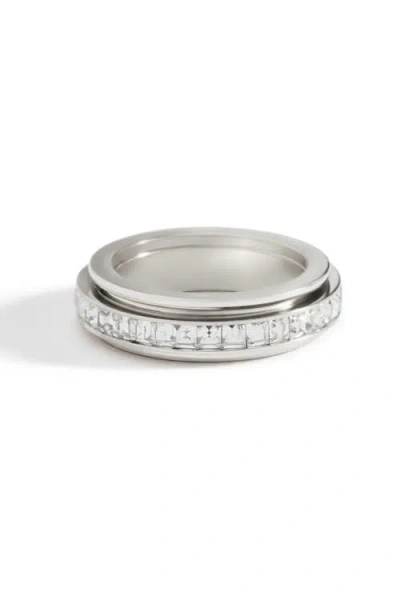 Mint & Lily Crystal Statement Spinning Fidget Ring In Gold