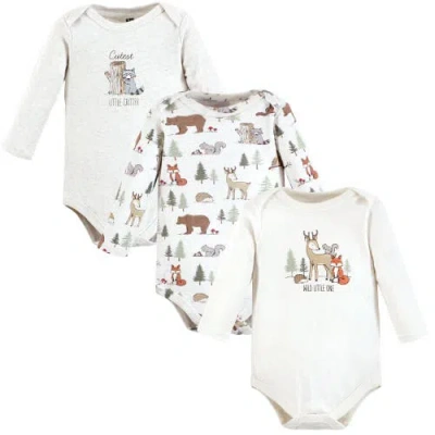 Hudson Baby Cotton Long-sleeve Bodysuit 3pk In Multi