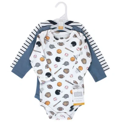 Hudson Baby Cotton Long-sleeve Bodysuit 3pk In Multi