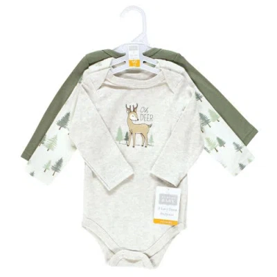 Hudson Baby Cotton Long-sleeve Bodysuit 3pk In Multi