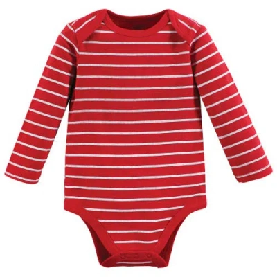 Hudson Baby Cotton Long-sleeve Bodysuit 3pk In Red