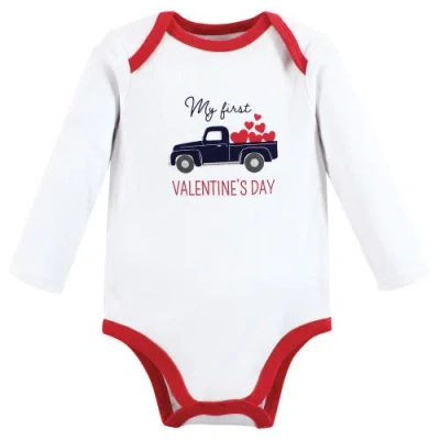 Hudson Baby Cotton Long-sleeve Bodysuit 3pk In Red