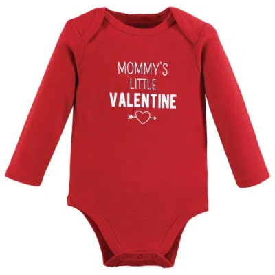 Hudson Baby Cotton Long-sleeve Bodysuit 3pk In Red
