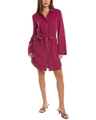 Bella Dahl Mini Shirt Dress In Burgundy