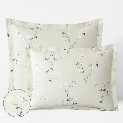 The Company Store Blossom Trail Garment Washed Cotton Percale Sham In White