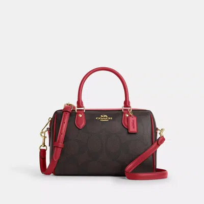 Coach Outlet Rowan Satchel Bag In Maxi Signature Canvas In Gold