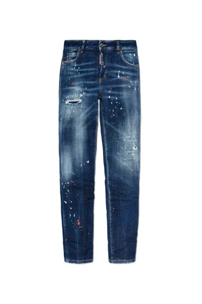 Dsquared2 Medium Waist Jennifer Jeans In Blue