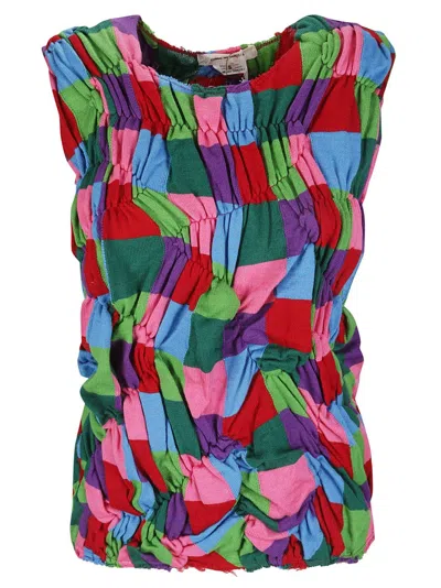 Comme Des Garçons Multicolor Ruched Tank Top In Multi