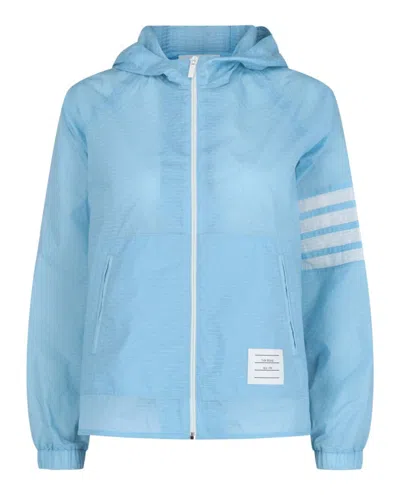 Thom Browne Ultralight Ripstop 4-bar Anorak In Blue