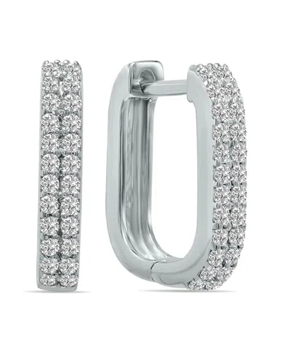 Lab Grown Diamonds 14k 0.50 Ct. Tw. Lab-grown Diamond Huggie Hoops In Metallic