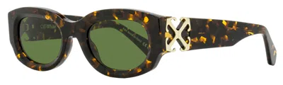 Off-white Unisex Oval Palmer Sunglasses Oeri14e 6055 Havana 52mm In Green