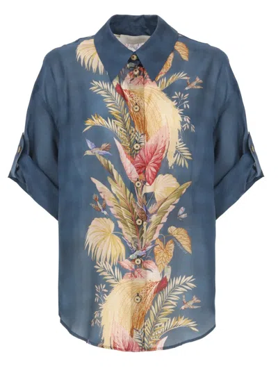 Zimmermann Ascension Relaxed Shirt In Blue
