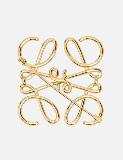 Loewe Anagram Brooch In Gold Metal Women In Gold