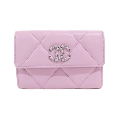 Pre-owned Chanel Leather Wallet (bi-fold) () In Pink