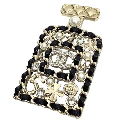 Pre-owned Chanel Gold Brass Leather Brooch () In Multi