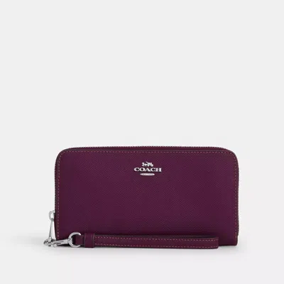 Coach Outlet Long Zip Around Wallet In Purple