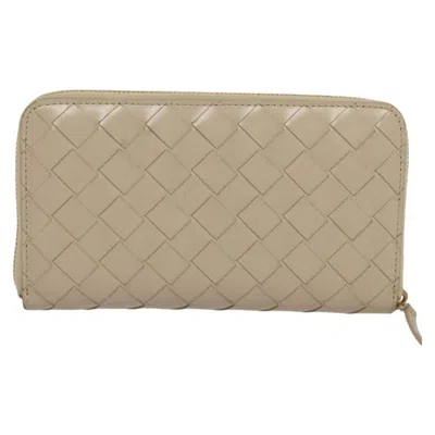 Pre-owned Bottega Veneta Intrecciato Beige Leather Wallet  () In Sand