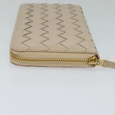 Pre-owned Bottega Veneta Intrecciato Beige Leather Wallet  () In Sand