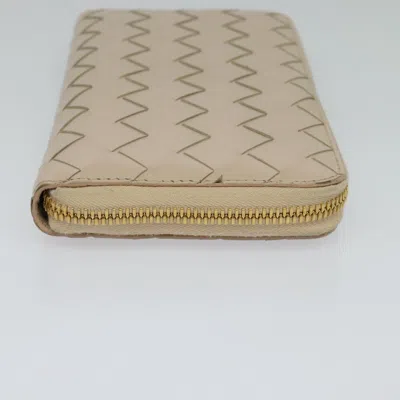 Pre-owned Bottega Veneta Intrecciato Beige Leather Wallet  () In Sand