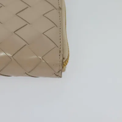 Pre-owned Bottega Veneta Intrecciato Beige Leather Wallet  () In Sand