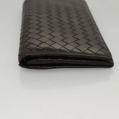 Pre-owned Bottega Veneta Intrecciato Brown Leather Wallet  ()