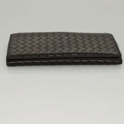 Pre-owned Bottega Veneta Intrecciato Brown Leather Wallet  ()