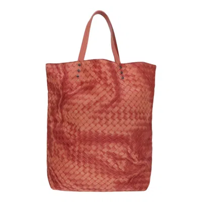 Pre-owned Bottega Veneta Intrecciato Orange Canvas Tote Bag ()
