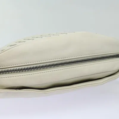 Pre-owned Bottega Veneta Intrecciato White Leather Shoulder Bag ()