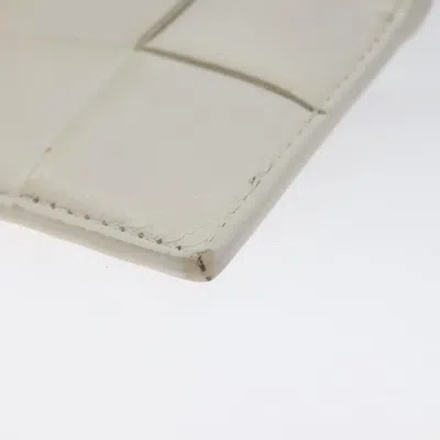 Pre-owned Bottega Veneta Intrecciato White Leather Wallet  ()