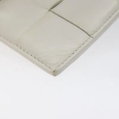 Pre-owned Bottega Veneta Intrecciato White Leather Wallet  ()
