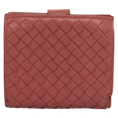 Pre-owned Bottega Veneta Zipped Coin Purse Pink Leather Wallet  ()