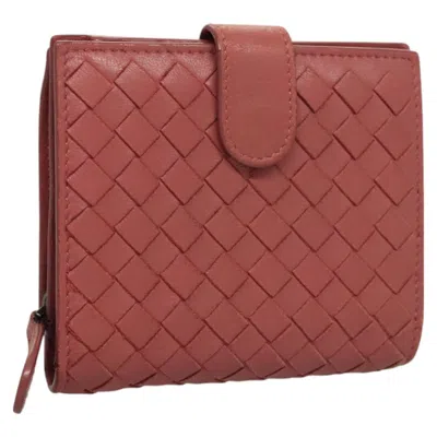 Pre-owned Bottega Veneta Zipped Coin Purse Pink Leather Wallet  ()