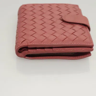 Pre-owned Bottega Veneta Zipped Coin Purse Pink Leather Wallet  ()