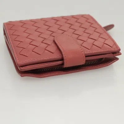 Pre-owned Bottega Veneta Zipped Coin Purse Pink Leather Wallet  ()