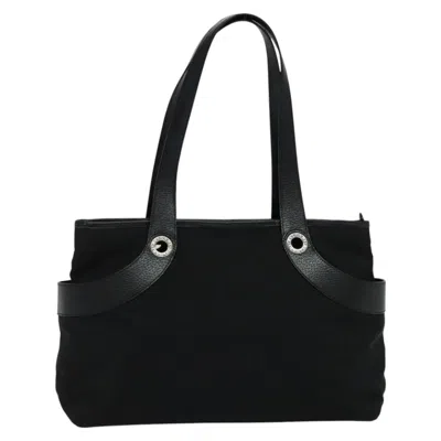 Pre-owned Bulgari Logo Mania Black Canvas Shoulder Bag ()