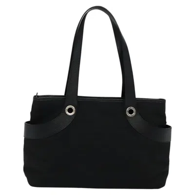 Pre-owned Bulgari Logo Mania Black Canvas Shoulder Bag ()
