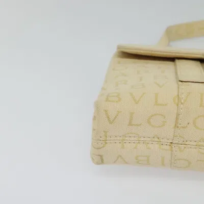 Pre-owned Bulgari Logo Mania Beige Canvas Shoulder Bag ()