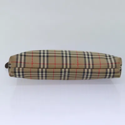 Pre-owned Burberry Nova Check Beige Canvas Clutch Bag ()