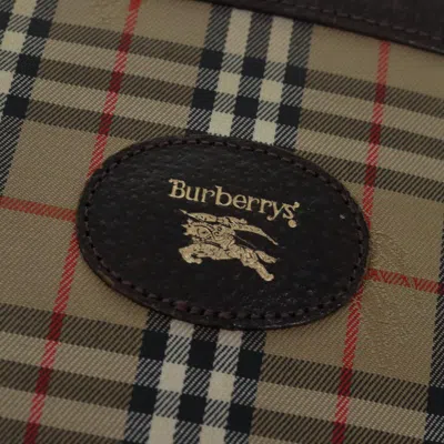 Pre-owned Burberry Nova Check Beige Canvas Clutch Bag ()