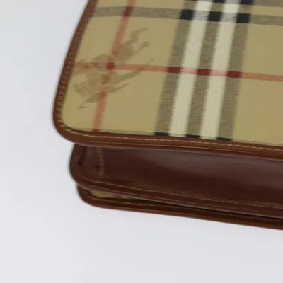 Pre-owned Burberry Nova Check Beige Canvas Clutch Bag ()