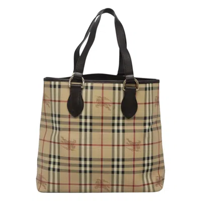 Pre-owned Burberry Nova Check Beige Canvas Tote Bag ()