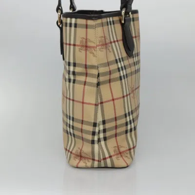 Pre-owned Burberry Nova Check Beige Canvas Tote Bag ()