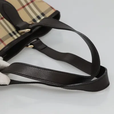 Pre-owned Burberry Nova Check Beige Canvas Tote Bag ()
