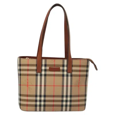 Pre-owned Burberry Nova Check Beige Canvas Tote Bag ()