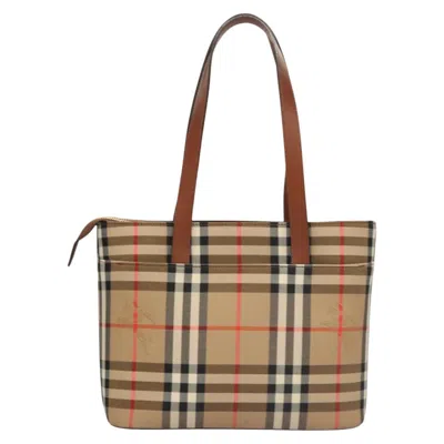 Pre-owned Burberry Nova Check Beige Canvas Tote Bag ()
