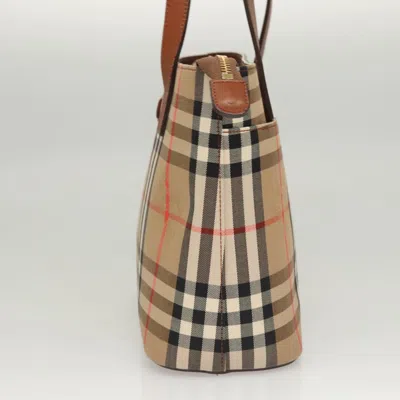 Pre-owned Burberry Nova Check Beige Canvas Tote Bag ()